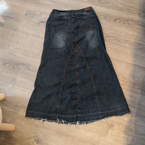 Long denim skirt